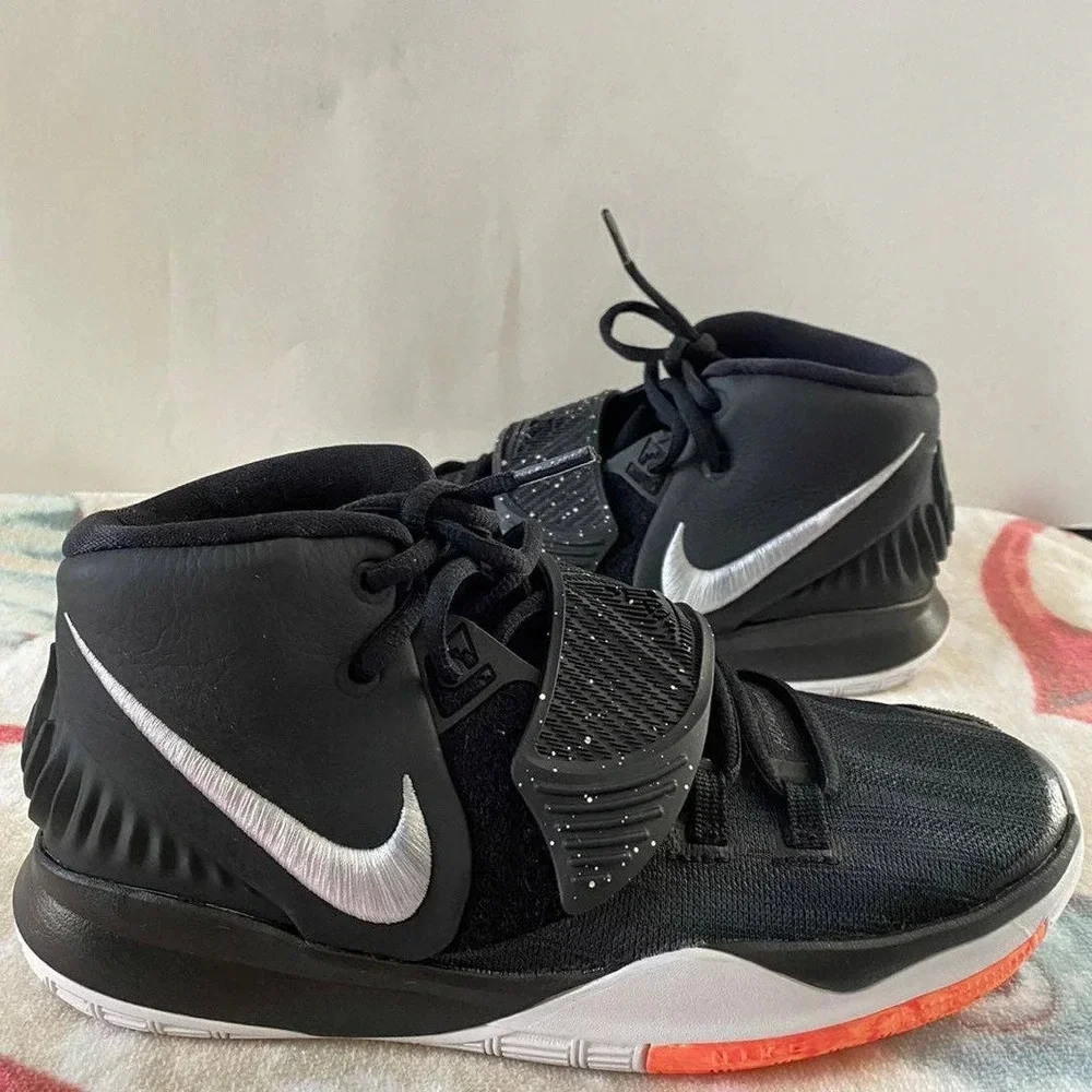 Nike Kyrie 6 Youth Size Athletic US 5.5 Jet Black Lace-Up Sneakers  BQ5599-001